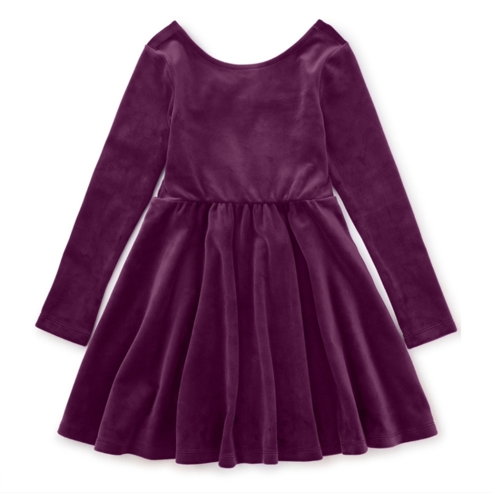 Tea collection velour ballet dress in purple sz 2